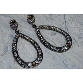 Crystal Studded Diamond Dangler Earrings